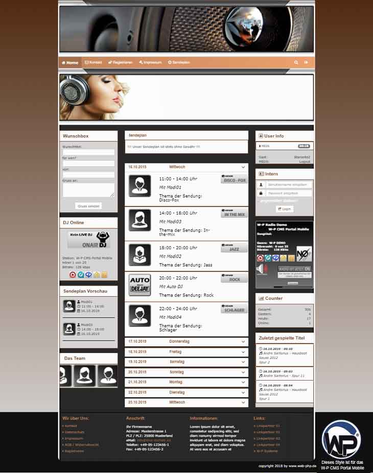 Musik Template 03 - CMS Portal Mobile