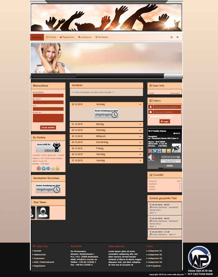 Musik Template 04 - CMS Portal Mobile