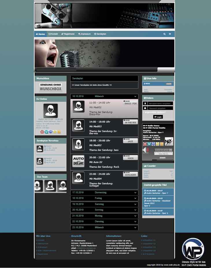 Musik Template 06 - CMS Portal Mobile