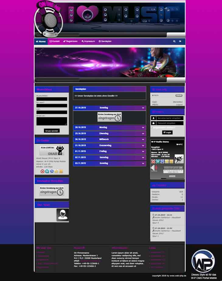 Musik Template 20 - CMS Portal Mobile